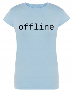 T-Shirt damski nadruk napis OFFLINE R.M