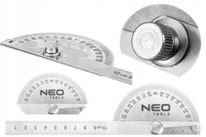 Neo Kątomierz Z Linijką 100mm Stal Nierdzewna