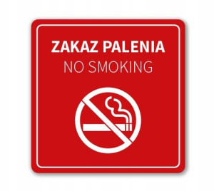 ZAKAZ PALENIA naklejka 100x100mm czerwona