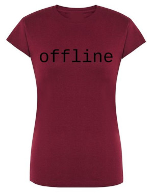 T-Shirt damski nadruk napis OFFLINE R.XL