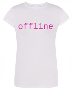 T-Shirt damski nadruk napis OFFLINE R.XXL