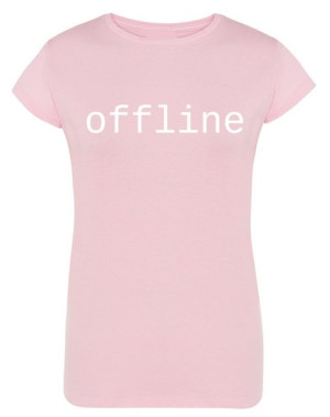 T-Shirt damski nadruk napis OFFLINE R.XXL
