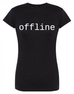 T-Shirt damski nadruk napis OFFLINE R.XXL