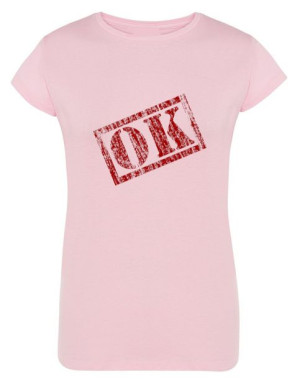 T-Shirt damski nadruk napis OK Rozm.XL