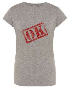T-Shirt damski nadruk napis OK Rozm.XL