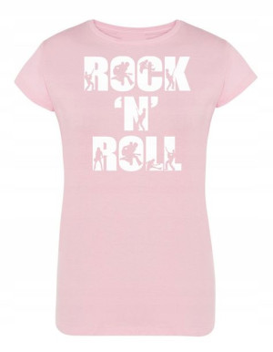 T-Shirt damski nadruk napis Rock’n Roll r.L