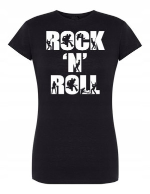 T-Shirt damski nadruk napis Rock’n Roll r.L