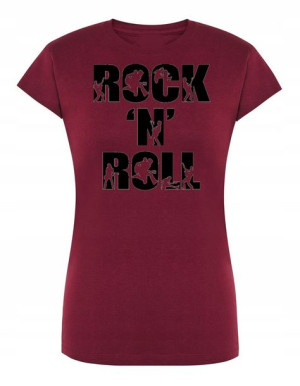 T-Shirt damski nadruk napis Rock’n Roll r.S