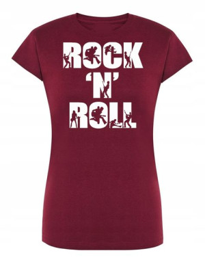 T-Shirt damski nadruk napis Rock’n Roll r.XXL