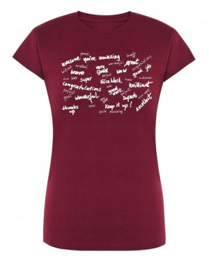 T-Shirt damski nadruk NAPISY WELL DONE r.L