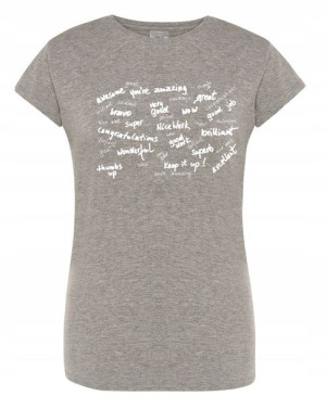 T-Shirt damski nadruk NAPISY WELL DONE r.XL