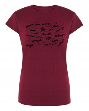 T-Shirt damski nadruk NAPISY WELL DONE r.XL