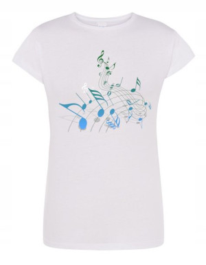 T-Shirt damski nadruk NUTKI NUTY MUZYKA r.M
