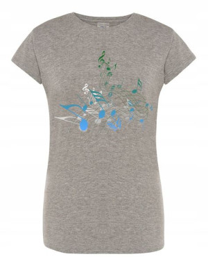 T-Shirt damski nadruk NUTKI NUTY MUZYKA r.M