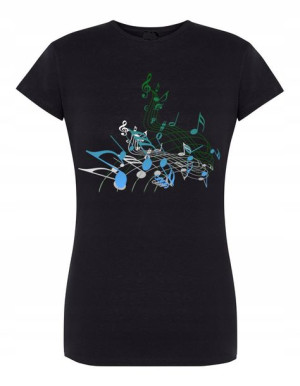 T-Shirt damski nadruk NUTKI NUTY MUZYKA r.S