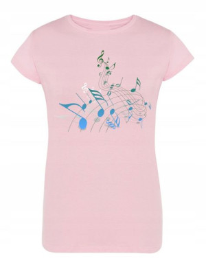 T-Shirt damski nadruk NUTKI NUTY MUZYKA r.S