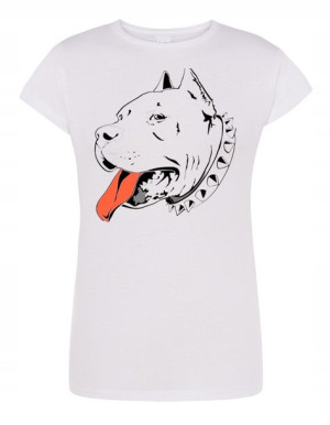 T-Shirt damski nadruk pies AMSTAF r.M