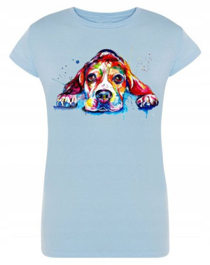 T-Shirt damski nadruk pies Beagle r.L