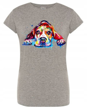 T-Shirt damski nadruk pies Beagle r.S