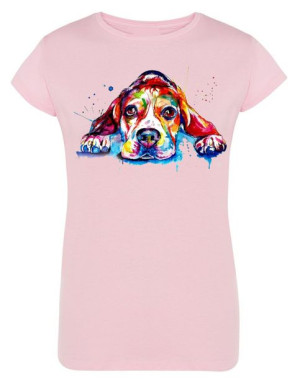 T-Shirt damski nadruk pies Beagle r.XL