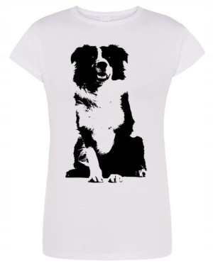 T-Shirt damski nadruk pies Border Collie r.L