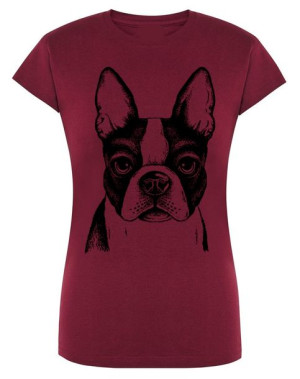 T-Shirt damski nadruk pies Boston Terrier r.L