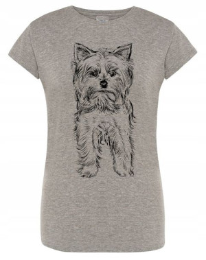 T-Shirt damski nadruk pies Yorkshire Terrier r.M