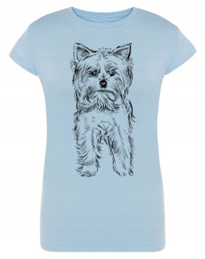 T-Shirt damski nadruk pies Yorkshire Terrier r.M