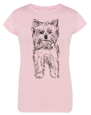 T-Shirt damski nadruk pies Yorkshire Terrier r.S