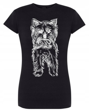 T-Shirt damski nadruk pies Yorkshire Terrier r.XXL