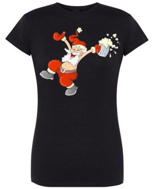 T-Shirt damski nadruk Pijany Mikołaj R.L