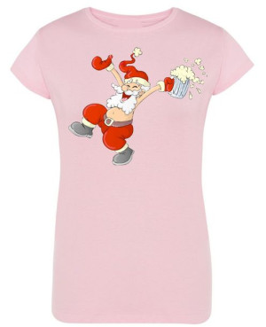 T-Shirt damski nadruk Pijany Mikołaj R.L