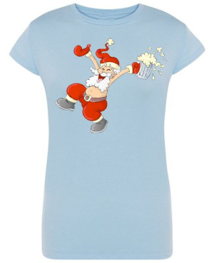 T-Shirt damski nadruk Pijany Mikołaj R.M