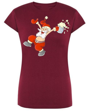 T-Shirt damski nadruk Pijany Mikołaj R.XXL