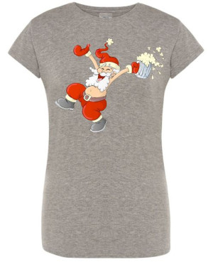 T-Shirt damski nadruk Pijany Mikołaj R.XXL