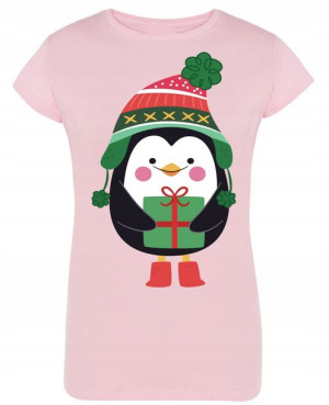 T-Shirt damski nadruk Pingwin R.M