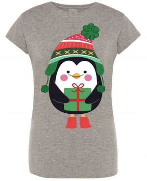 T-Shirt damski nadruk Pingwin R.XXL