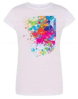 T-Shirt damski nadruk PLAMA ABSTRAKCJA r.XXL