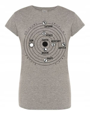 T-Shirt damski nadruk PLANETY ZIEMIA r.L