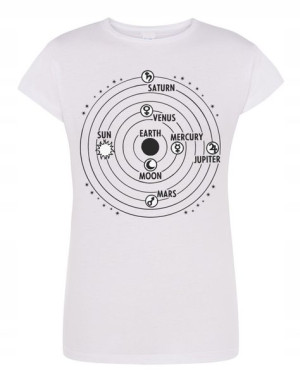 T-Shirt damski nadruk PLANETY ZIEMIA r.M