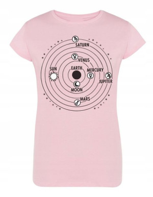 T-Shirt damski nadruk PLANETY ZIEMIA r.XL