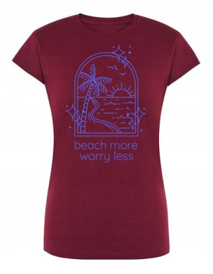 T-Shirt damski nadruk Plaża Słońce Morze r. XXL