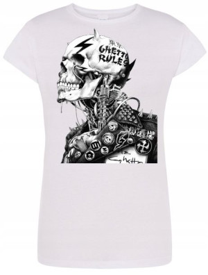 T-Shirt damski nadruk Punk Czaszka Rozm.L