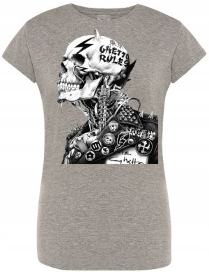 T-Shirt damski nadruk Punk Czaszka Rozm.L