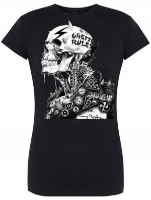 T-Shirt damski nadruk Punk Czaszka Rozm.L