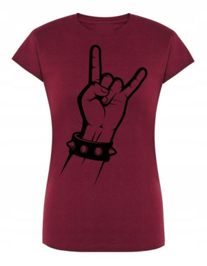 T-Shirt damski nadruk ręka znak Rock’n Roll r.L