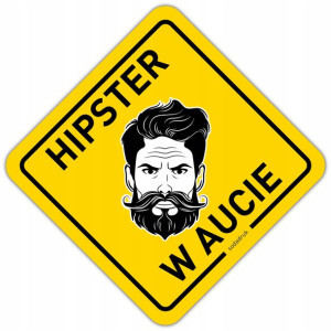 HIPSTER W AUCIE naklejka laminowana