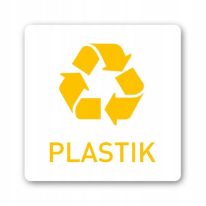 recykling PLASTIK naklejka 120x120mm PL