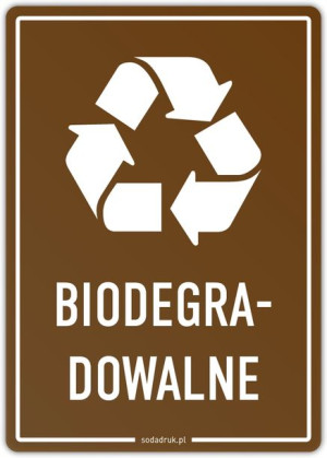 BIODEGRADOWALNE naklejka kosz segregacja odpadów