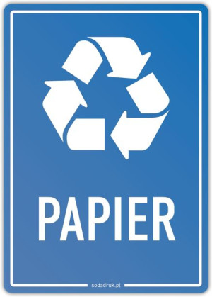PAPIER naklejka na kosz, segregacja odpadów A6
